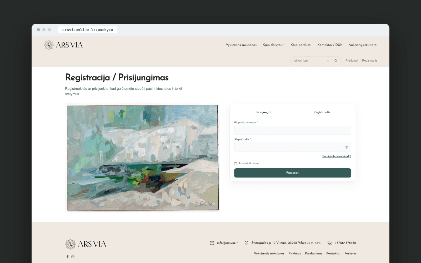 ARS VIA – login