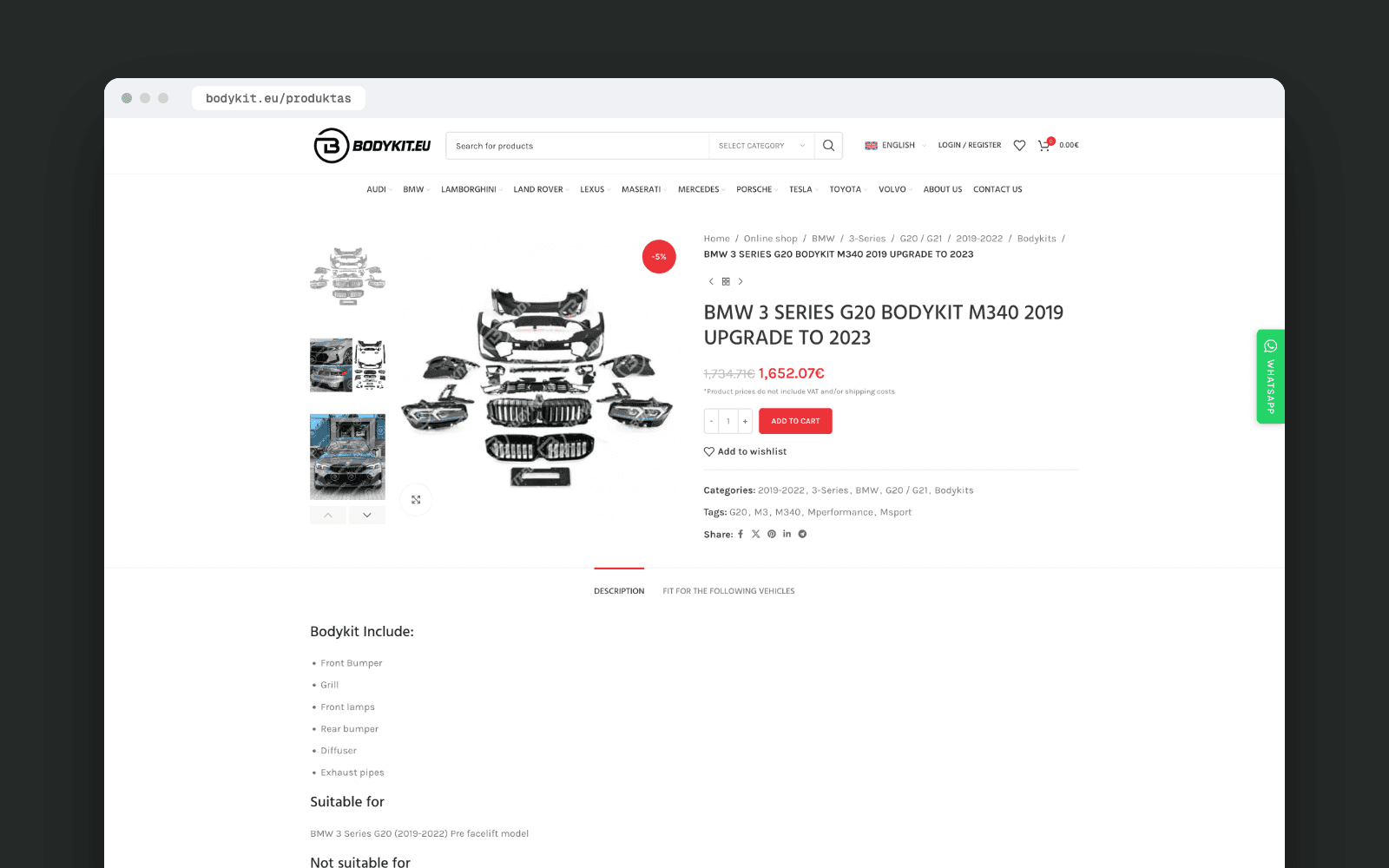 Bodykit.eu – product page