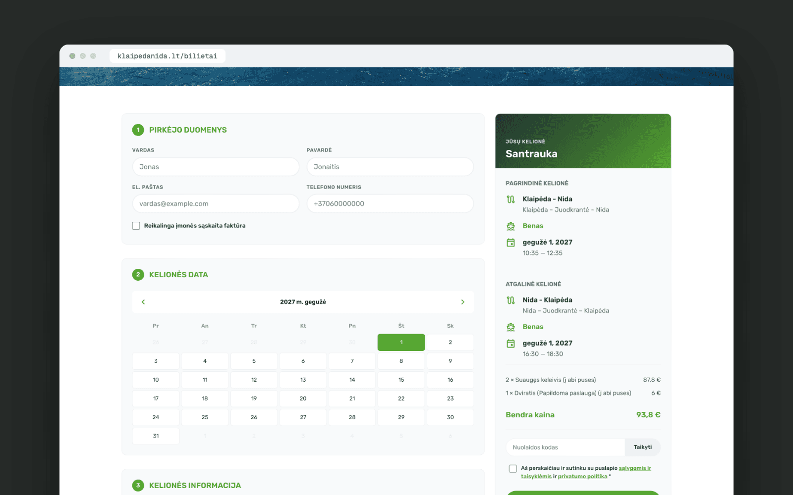 KlaipėdaNida – ticket booking