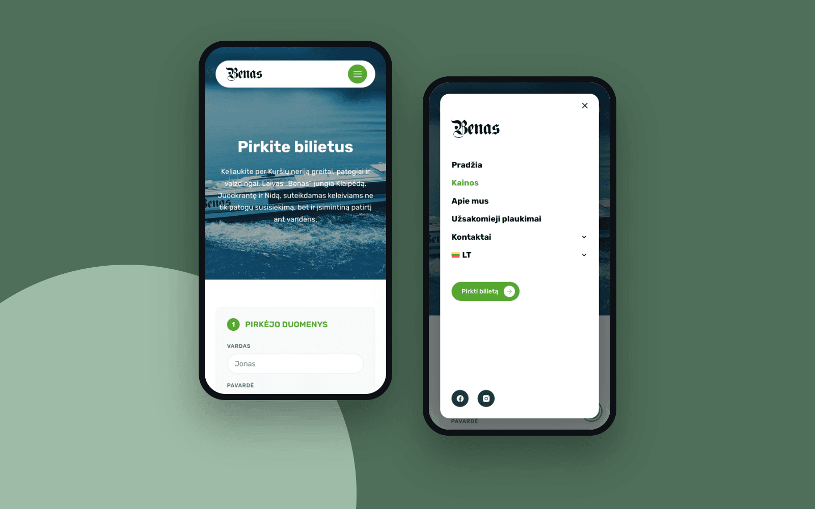 KlaipėdaNida – mobile menu