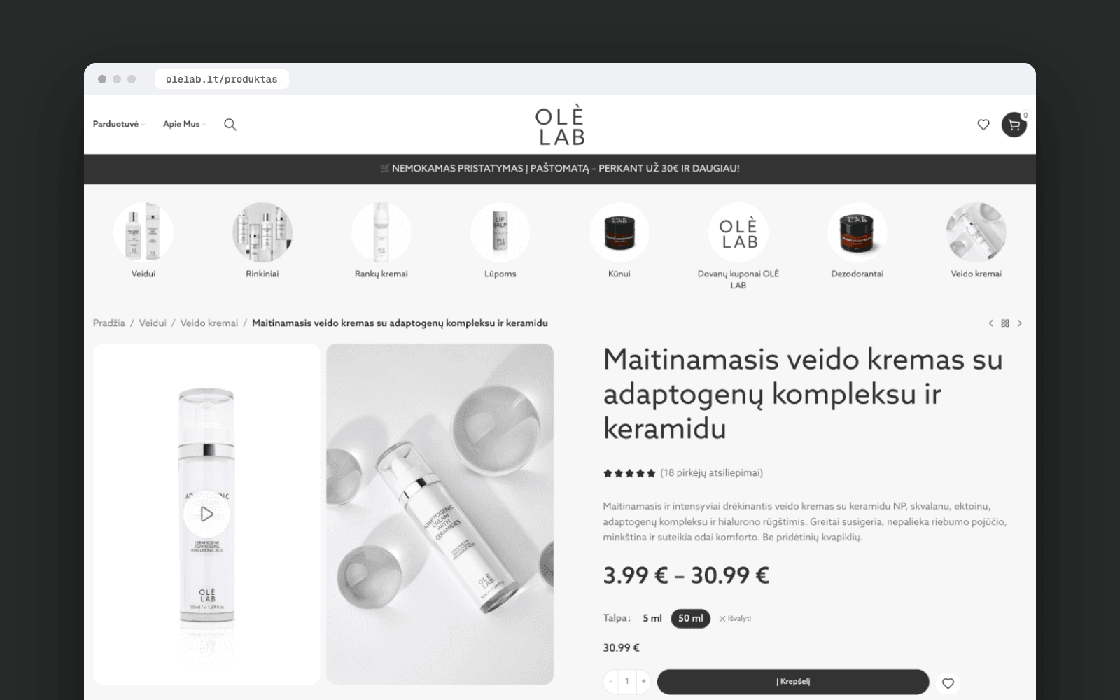 OLÈ LAB – product page